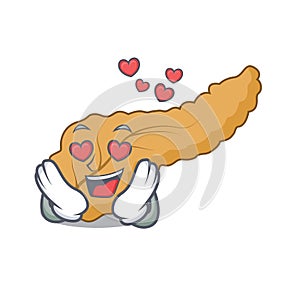 In love pancreas mascot cartoon style photo