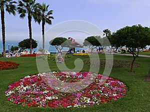 The Love Park in Miraflores touristic district of Lima