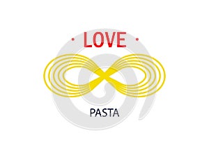 Love pasta icon in linear style.