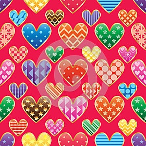 Love pattern cut colorful symmetry seamless pattern