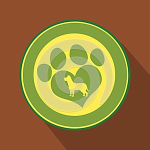 Love Paw Print Green Circle Icon