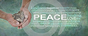 Love and peace word cloud