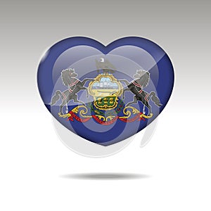 Love Pensilvania state symbol. Heart flag icon. 10 EPS photo