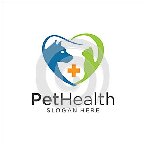 Love Pet Shop Logo . Pet logo design . Dog cat logo . Animal Pet Care Logo . Vet logo, Pet Store . Pet Health Logo