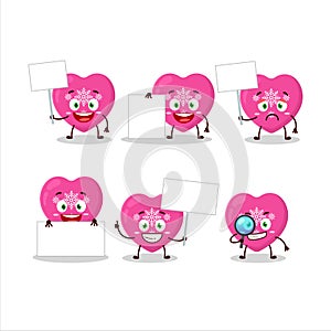 Love pink christmas cartoon character bring information board