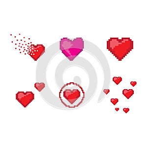 Love pixel art design Logo