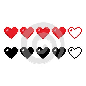 Love pixel heart rating.