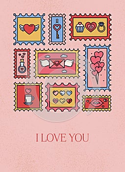 Love Postal Stamp Greeting Card