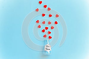 Love potion bottle, concept for dating, romance and valentine`s day