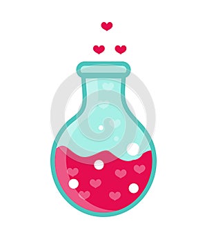 Love Potion icon, flat design. Isolated on white background. Vector illustration