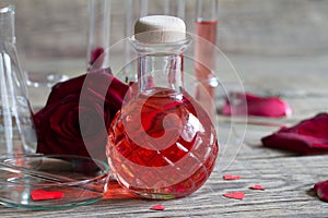 Love potion magic elixir alchemy, valentine`s day concept photo
