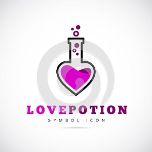 Love Potion Vector Concept Symbol Icon or Logo