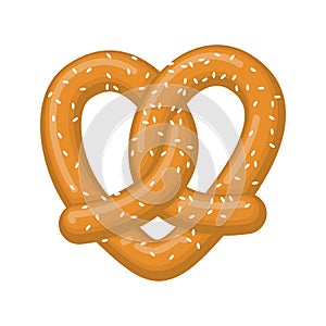 Love pretzel. snack heart. Food lover sign. Traditional German m