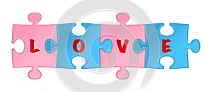 Love puzzle. Vector