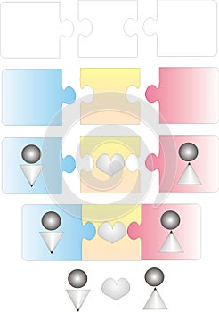 Love puzzle - vector