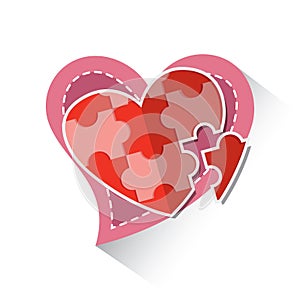 love puzzle. Vector illustration decorative design