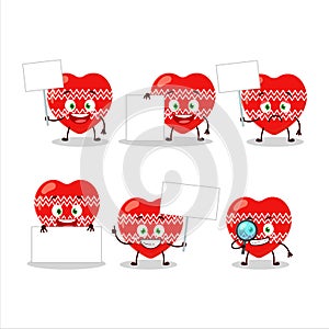 Love red christmas cartoon character bring information board