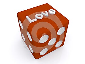 Love on red dice