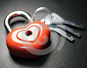 Love red romance padlock.