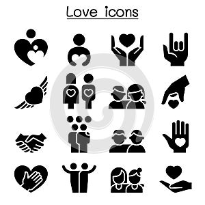 Love, Relationship, Friend, Family icon set