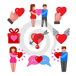 Love relationship icons