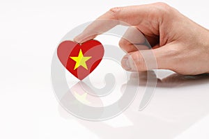 Love and respect Vietnam. Vietnam heart shaped flag
