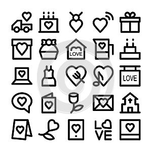 Love & Romance Colored Vector Icons 2
