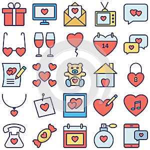 Love and Romance Vector Icons set which can easily modify or edit