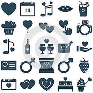 Love and Romance Vector Icons set which can easily modify or edit