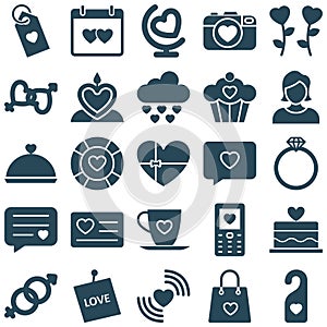 Love and Romance Vector Icons set which can easily modify or edit