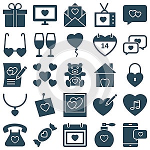 Love and Romance Vector Icons set which can easily modify or edit