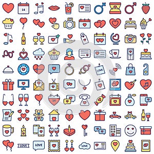 Love and Romance Vector Icons set which can easily modify or edit photo