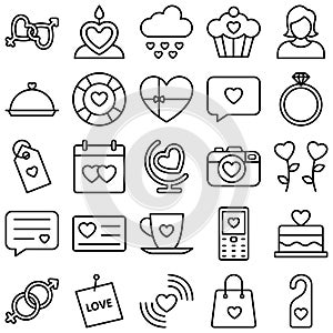 Love and Romance Vector Icons set which can easily modify or edit Love and Romance Vector Icons set which can easily modify or ed