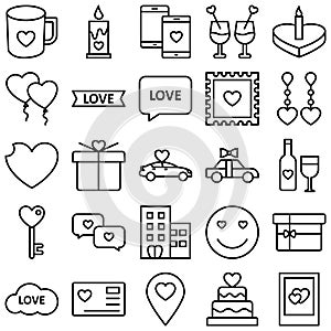 Love and Romance Vector Icons set which can easily modify or edit Love and Romance Vector Icons set which can easily modify or ed