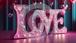 Love romantic background ,valentine background animation, Romantic girl, hearts, wallpaper