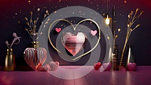 Love romantic background ,valentine background animation, Romantic girl, hearts, wallpaper