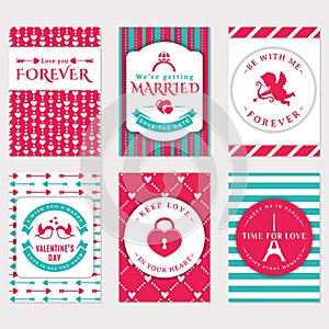 Love, romantic and Valentine's Day banners.