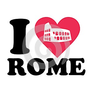 Love rome logo with coliseum photo