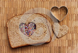 Love Sandwich with heart cookie cutter