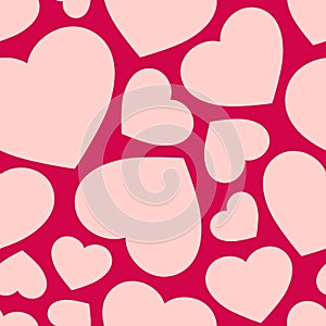 Love seamless pattern with hearts. Valentines day background.