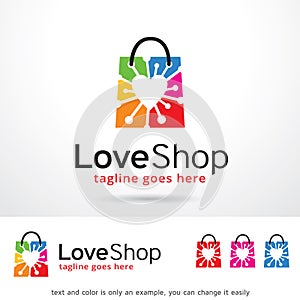 Love Shop Logo Template Design Vector