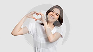 Love sign compassion support woman heart gesture