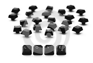 LOVE sign of keyboard keys