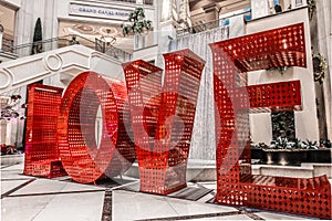 Love sign letters installation in las vegass nevada