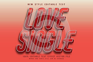 Love Single editable text effect emboss vintage style