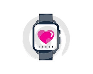 Love Smart Watch Logo Icon Design