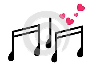 Love Song Icon in Flat PNG Illustration for Decoration