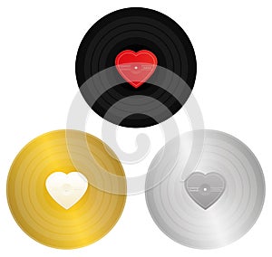 Love Songs Black Golden Silver Records Hearts