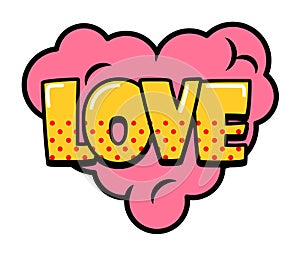 Love speech bubble in retro style