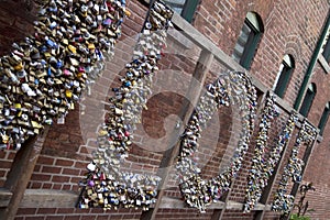 Love spelled out with locks